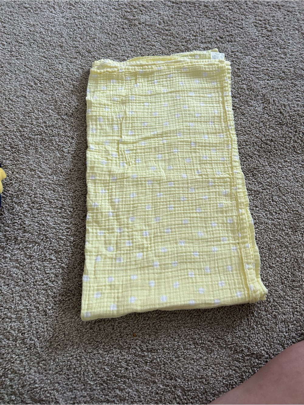 Cloud Island Yellow Polkadot Swaddle Blanket